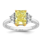 Radiant Lab-Grown Diamond Half Moon Engagement Ring in 14K Two-Tone Gold (2 3/4 ct. tw.), Size 7 - Sophia Jewelers