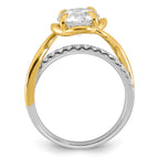 Round Center Lab-Grown Diamond Ring in 14K Two-Tone Gold (2.38 ct. tw.), Size 7 - Sophia Jewelers
