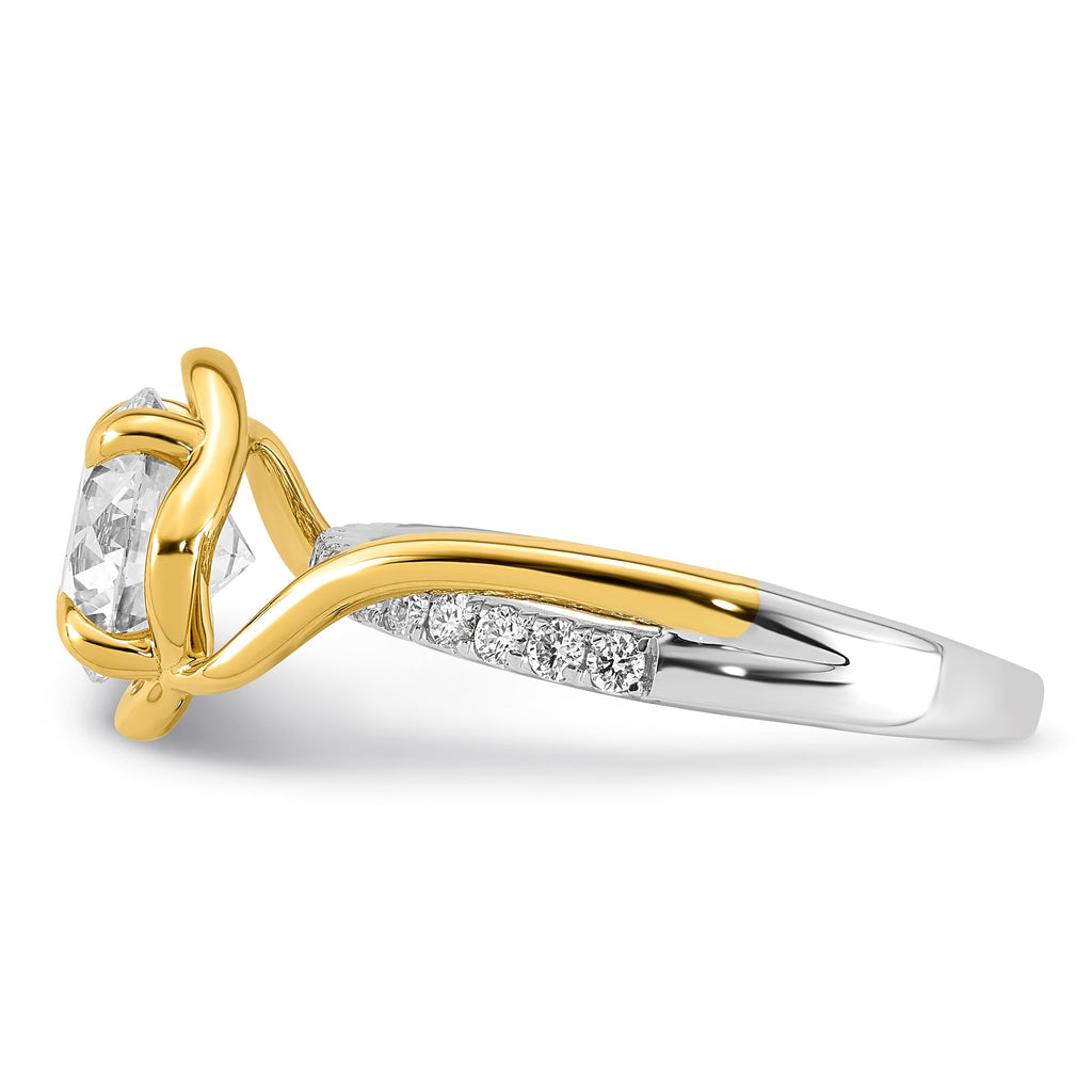 Round Center Lab-Grown Diamond Ring in 14K Two-Tone Gold (2.38 ct. tw.), Size 7 - Sophia Jewelers