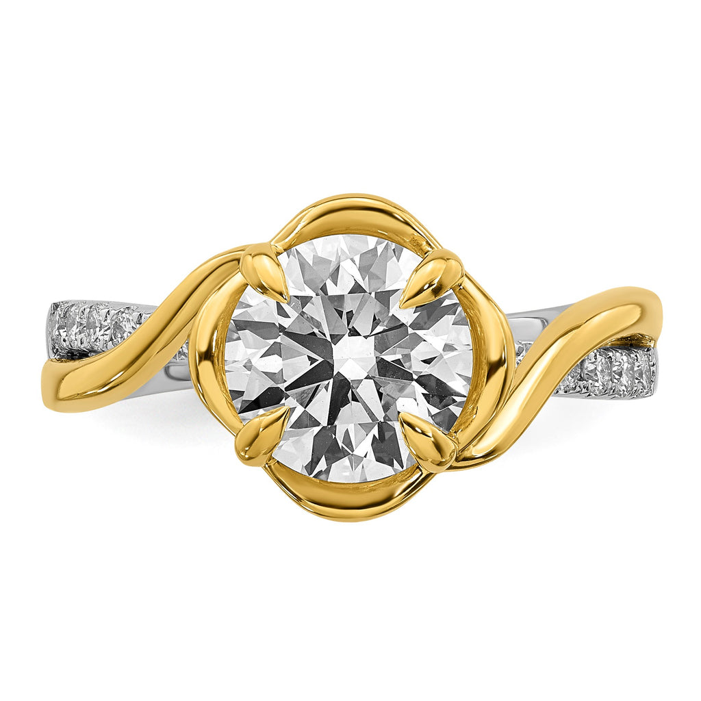 Round Center Lab-Grown Diamond Ring in 14K Two-Tone Gold (2.38 ct. tw.), Size 7 - Sophia Jewelers