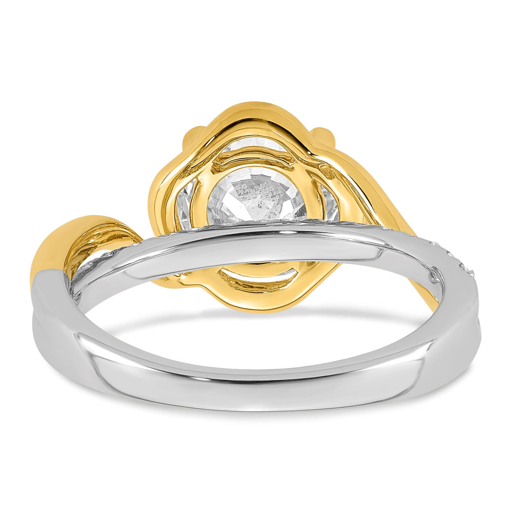 Round Center Lab-Grown Diamond Ring in 14K Two-Tone Gold (2.38 ct. tw.), Size 7 - Sophia Jewelers