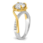Round Center Lab-Grown Diamond Ring in 14K Two-Tone Gold (2.38 ct. tw.), Size 7 - Sophia Jewelers