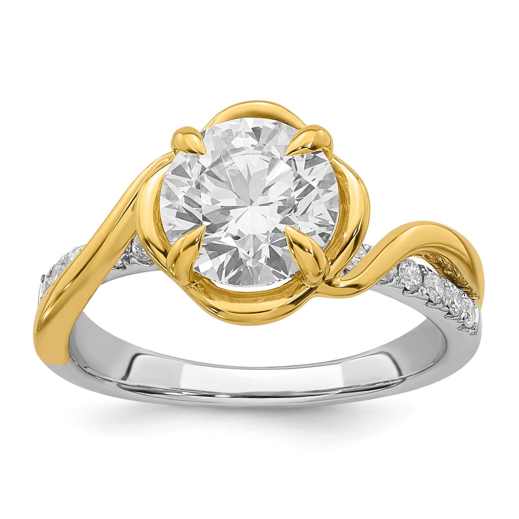 Round Center Lab-Grown Diamond Ring in 14K Two-Tone Gold (2.38 ct. tw.), Size 7 - Sophia Jewelers