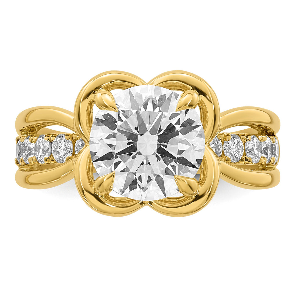Round Center Lab-Grown Diamond Ring in 14K Yellow Gold (3.11 ct. tw.), Size 7 - Sophia Jewelers