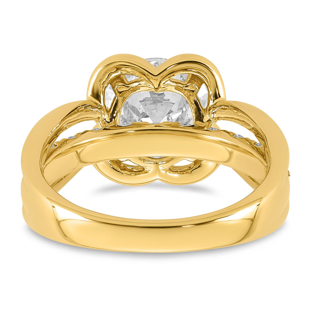 Round Center Lab-Grown Diamond Ring in 14K Yellow Gold (3.11 ct. tw.), Size 7 - Sophia Jewelers