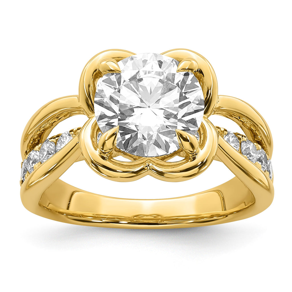 Round Center Lab-Grown Diamond Ring in 14K Yellow Gold (3.11 ct. tw.), Size 7 - Sophia Jewelers