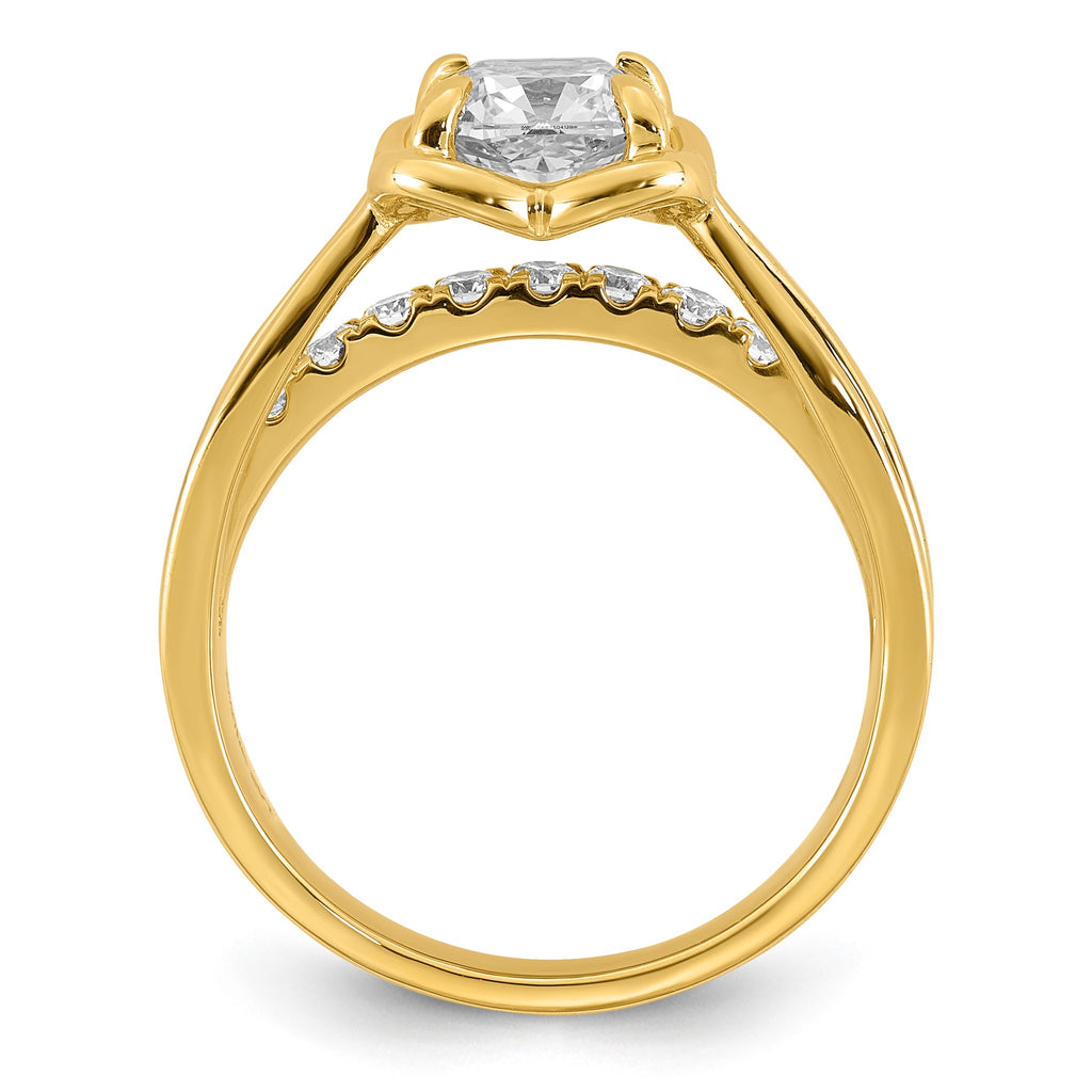 Cushion Center Lab-Grown Diamond Ring in 14K Yellow Gold (1.88 ct. tw.), Size 7 - Sophia Jewelers