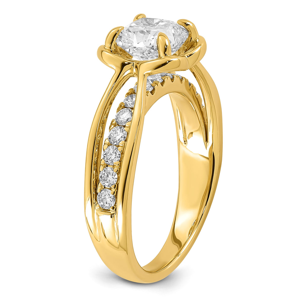 Cushion Center Lab-Grown Diamond Ring in 14K Yellow Gold (1.88 ct. tw.), Size 7 - Sophia Jewelers