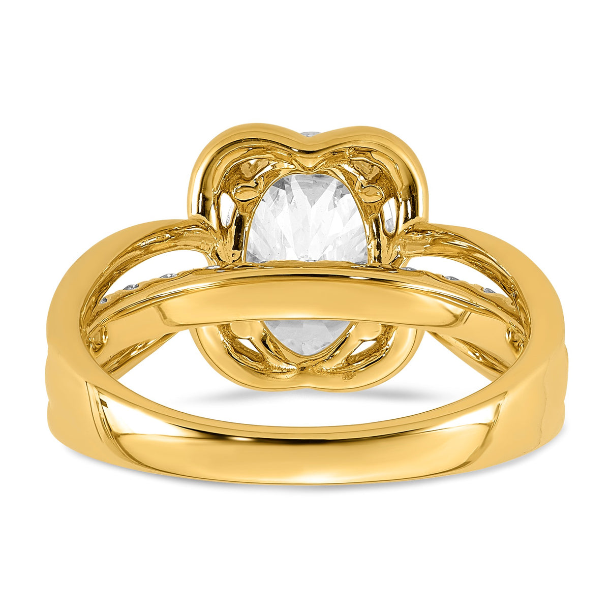 Oval Center Lab-Grown Diamond Ring in 14K Yellow Gold (2.44 ct. tw.), Size 7 - Sophia Jewelers