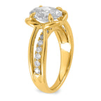 Oval Center Lab-Grown Diamond Ring in 14K Yellow Gold (2.44 ct. tw.), Size 7 - Sophia Jewelers