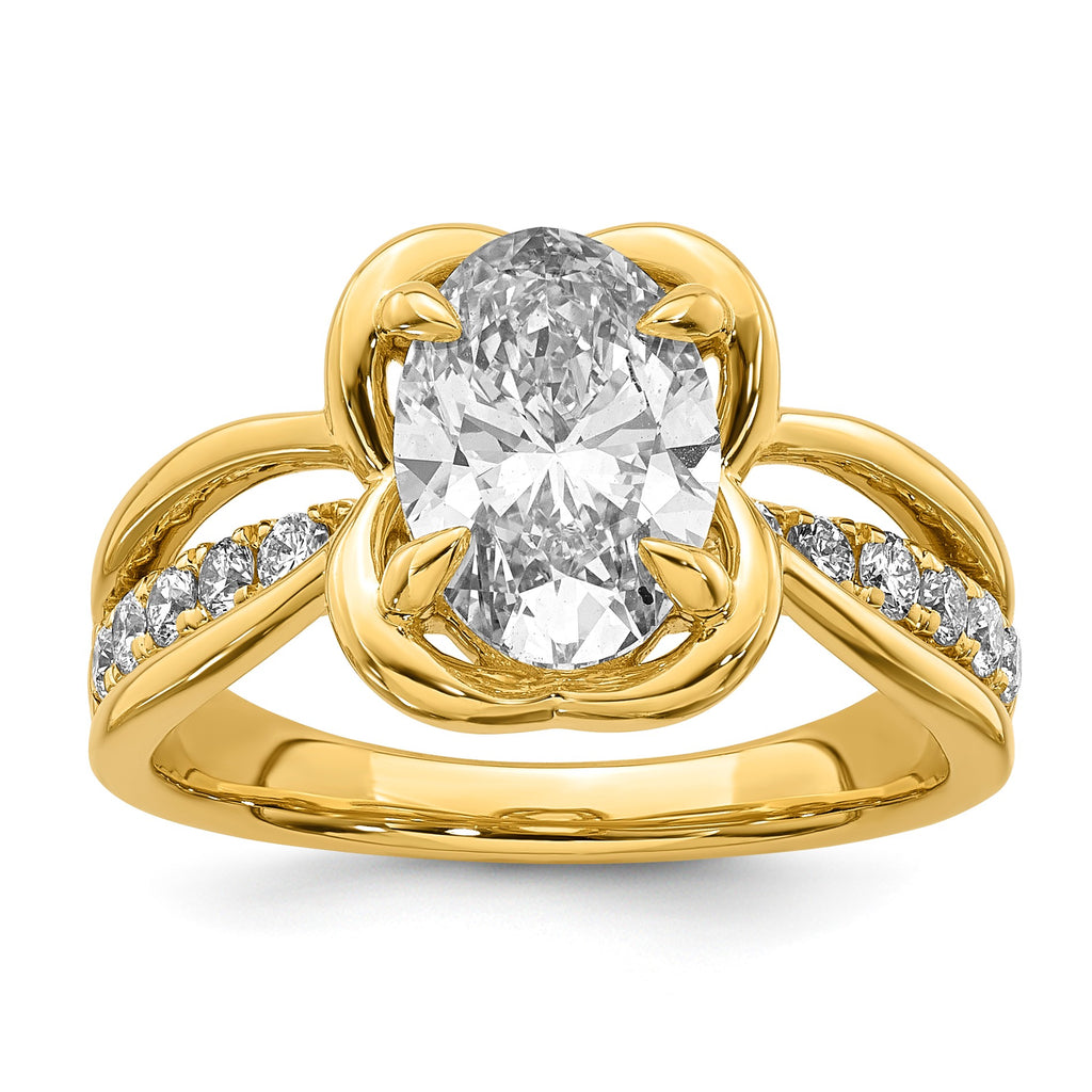 Oval Center Lab-Grown Diamond Ring in 14K Yellow Gold (2.44 ct. tw.), Size 7 - Sophia Jewelers
