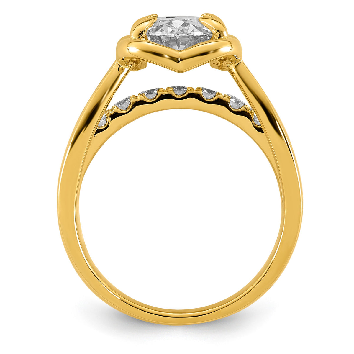 Oval Center Lab-Grown Diamond Ring in 14K Yellow Gold (3.11 ct. tw.), Size 7 - Sophia Jewelers