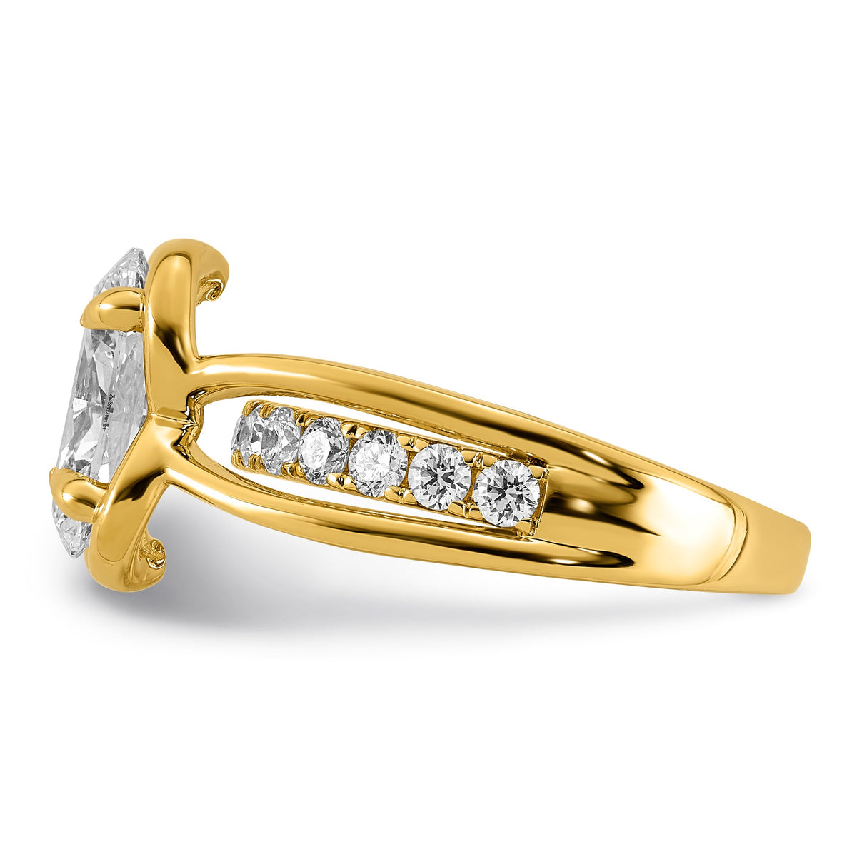Oval Center Lab-Grown Diamond Ring in 14K Yellow Gold (3.11 ct. tw.), Size 7 - Sophia Jewelers