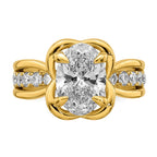 Oval Center Lab-Grown Diamond Ring in 14K Yellow Gold (3.11 ct. tw.), Size 7 - Sophia Jewelers