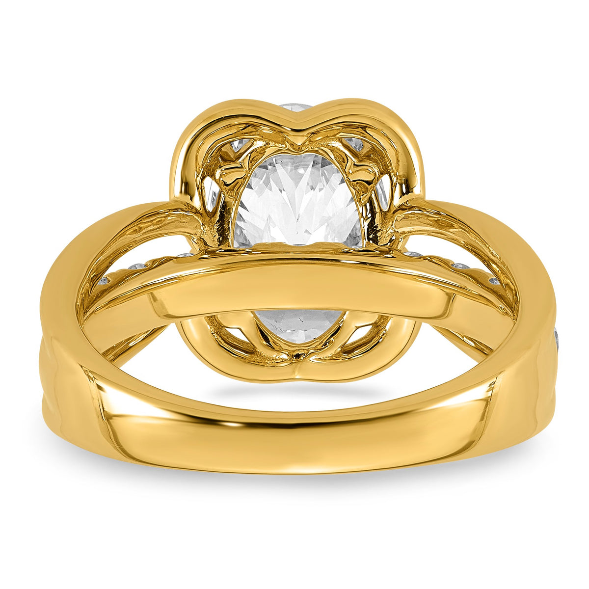 Oval Center Lab-Grown Diamond Ring in 14K Yellow Gold (3.11 ct. tw.), Size 7 - Sophia Jewelers