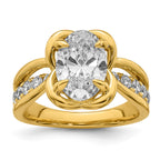 Oval Center Lab-Grown Diamond Ring in 14K Yellow Gold (3.11 ct. tw.), Size 7 - Sophia Jewelers