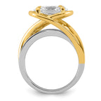 Oval Center Lab-Grown Diamond Ring in 14K Two-Tone Gold (3.01 ct. tw.), Size 7 - Sophia Jewelers