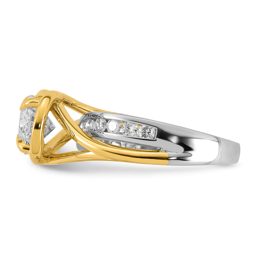 Oval Center Lab-Grown Diamond Ring in 14K Two-Tone Gold (3.01 ct. tw.), Size 7 - Sophia Jewelers