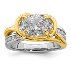 Oval Center Lab-Grown Diamond Ring in 14K Two-Tone Gold (3.01 ct. tw.), Size 7 - Sophia Jewelers