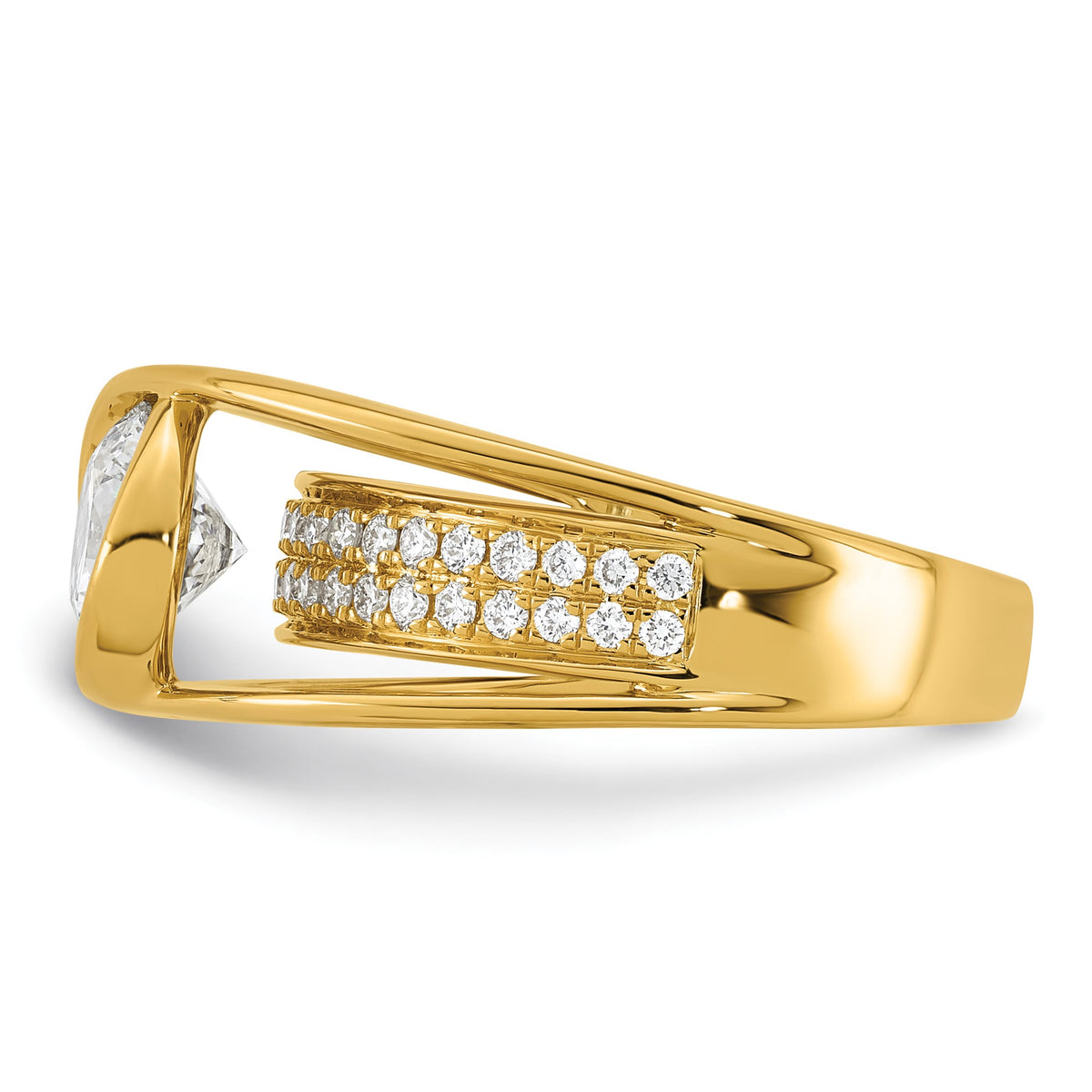 Round Center Lab-Grown Diamond Ring in 14K Yellow Gold (1.9 ct. tw.), Size 7 - Sophia Jewelers