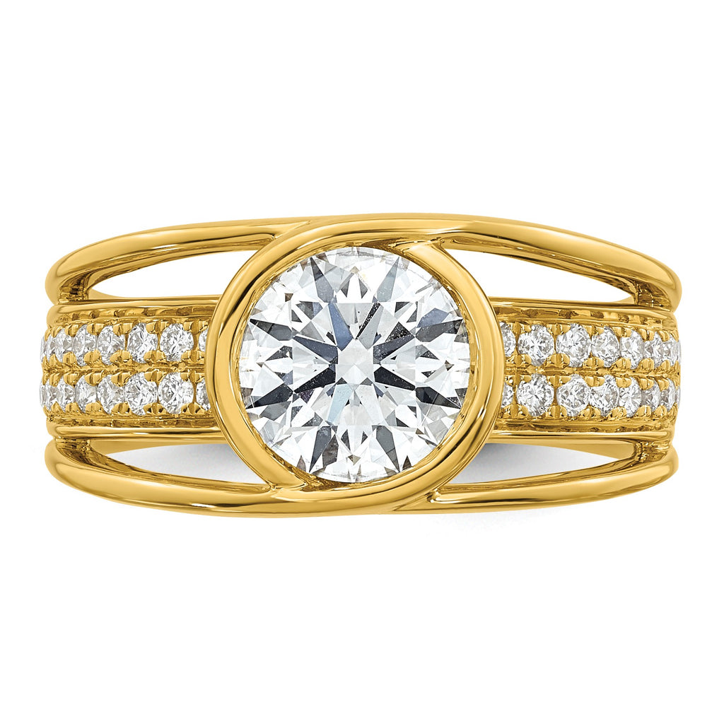 Round Center Lab-Grown Diamond Ring in 14K Yellow Gold (1.9 ct. tw.), Size 7 - Sophia Jewelers