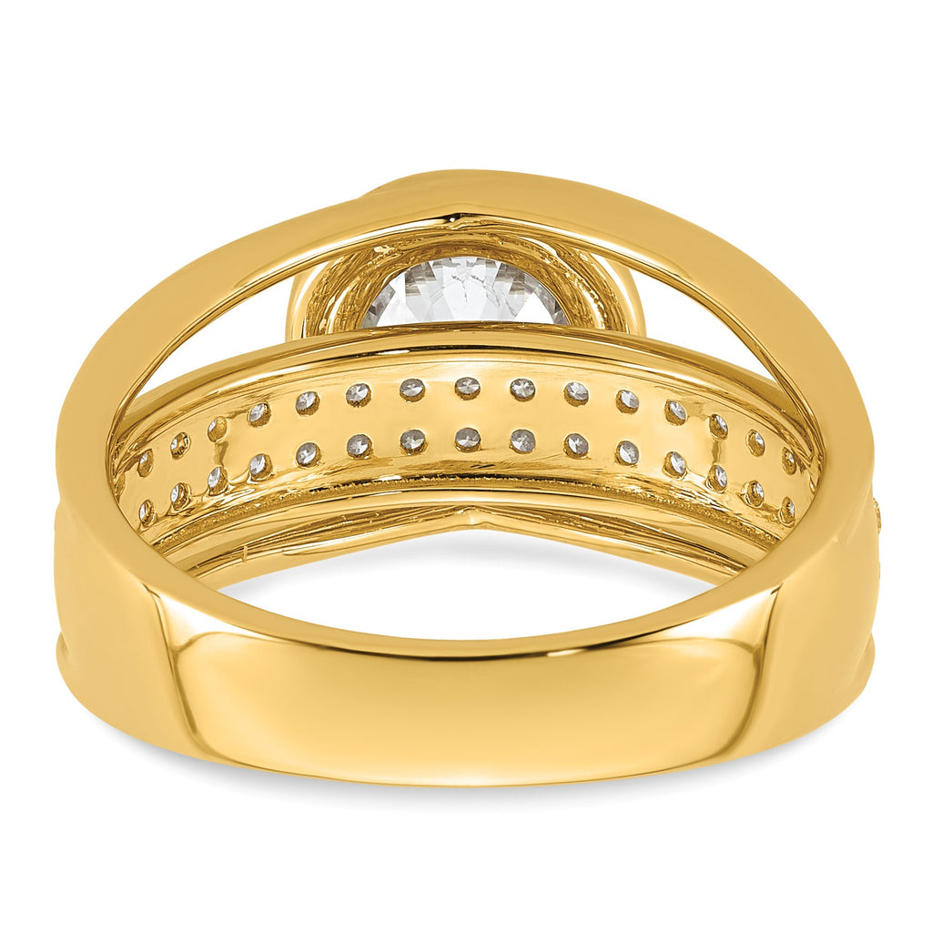Round Center Lab-Grown Diamond Ring in 14K Yellow Gold (1.9 ct. tw.), Size 7 - Sophia Jewelers