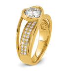 Round Center Lab-Grown Diamond Ring in 14K Yellow Gold (1.9 ct. tw.), Size 7 - Sophia Jewelers
