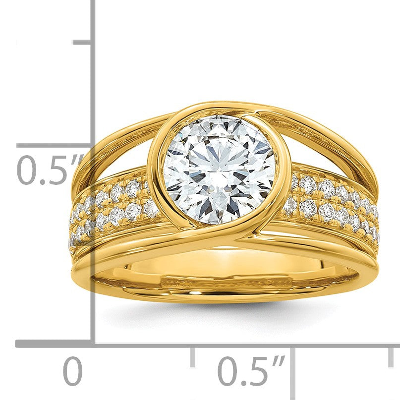 Round Center Lab-Grown Diamond Ring in 14K Yellow Gold (1.9 ct. tw.), Size 7 - Sophia Jewelers