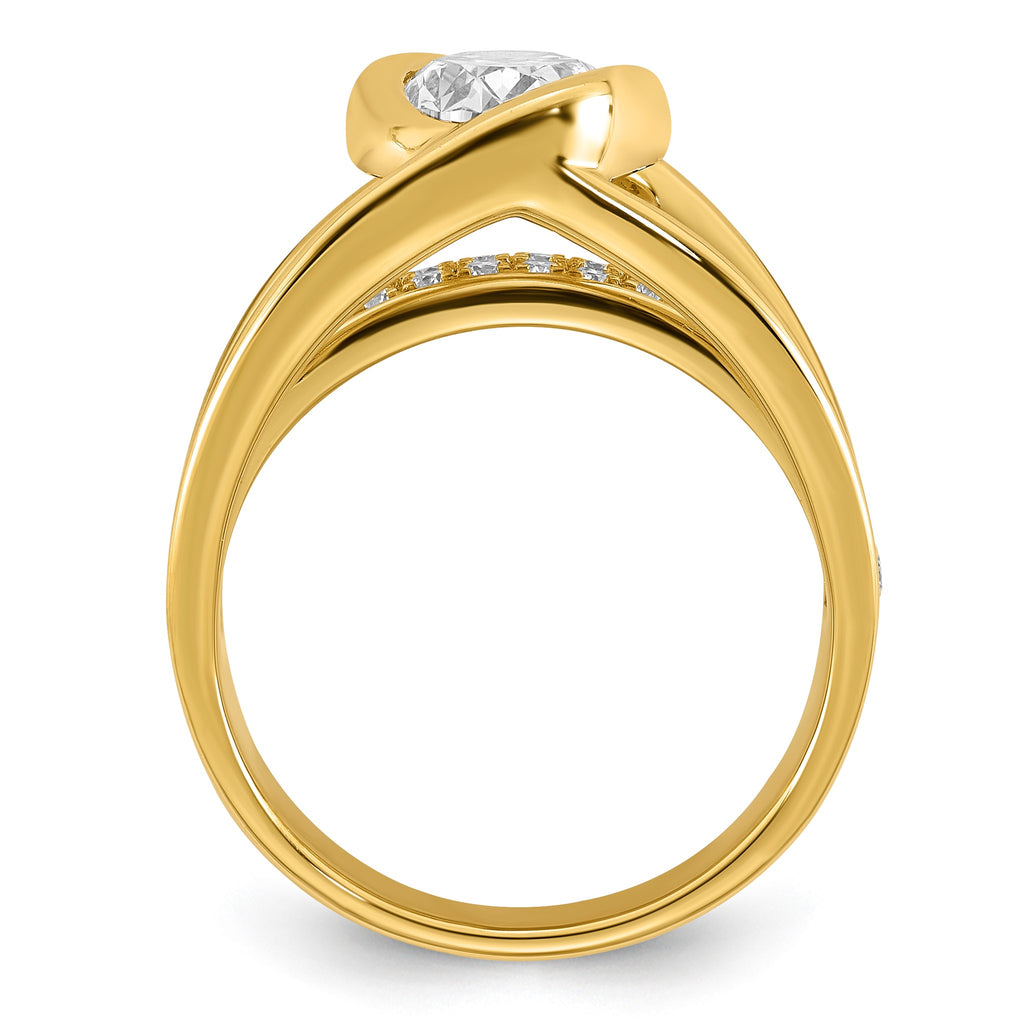 Oval Center Lab-Grown Diamond Ring in 14K Yellow Gold (2.45 ct. tw.), Size 7 - Sophia Jewelers