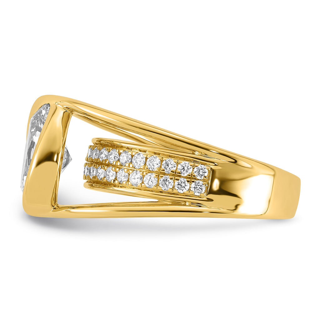Oval Center Lab-Grown Diamond Ring in 14K Yellow Gold (2.45 ct. tw.), Size 7 - Sophia Jewelers