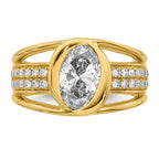 Oval Center Lab-Grown Diamond Ring in 14K Yellow Gold (2.45 ct. tw.), Size 7 - Sophia Jewelers