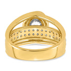 Oval Center Lab-Grown Diamond Ring in 14K Yellow Gold (2.45 ct. tw.), Size 7 - Sophia Jewelers