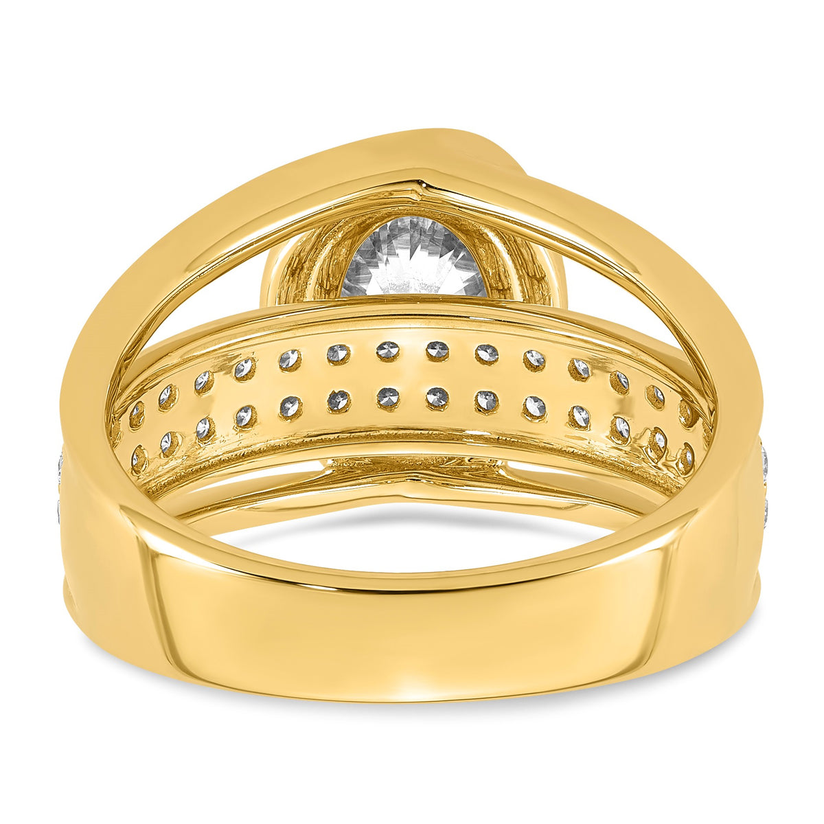 Oval Center Lab-Grown Diamond Ring in 14K Yellow Gold (2.45 ct. tw.), Size 7 - Sophia Jewelers