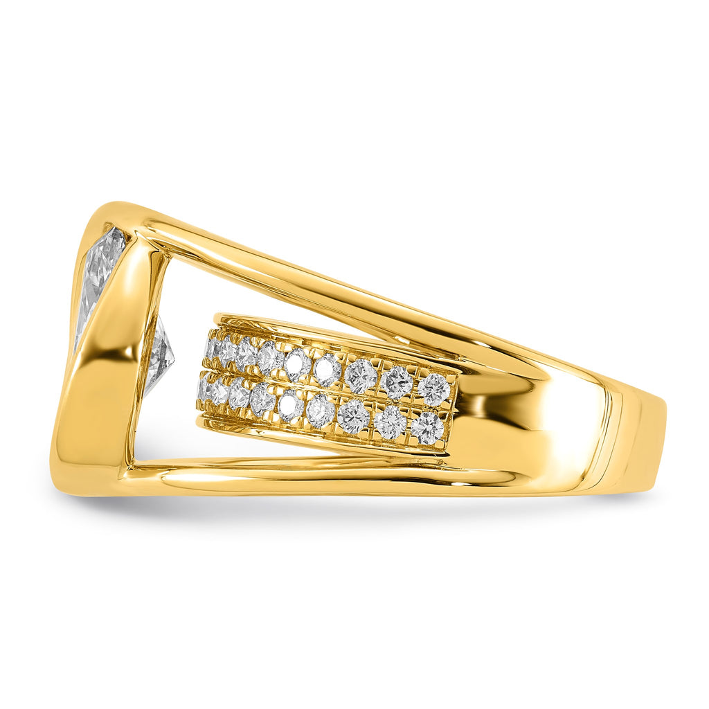 Oval Center Lab-Grown Diamond Ring in 14K Yellow Gold (3.01 ct. tw.), Size 7 - Sophia Jewelers