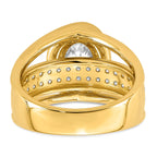 Oval Center Lab-Grown Diamond Ring in 14K Yellow Gold (3.01 ct. tw.), Size 7 - Sophia Jewelers
