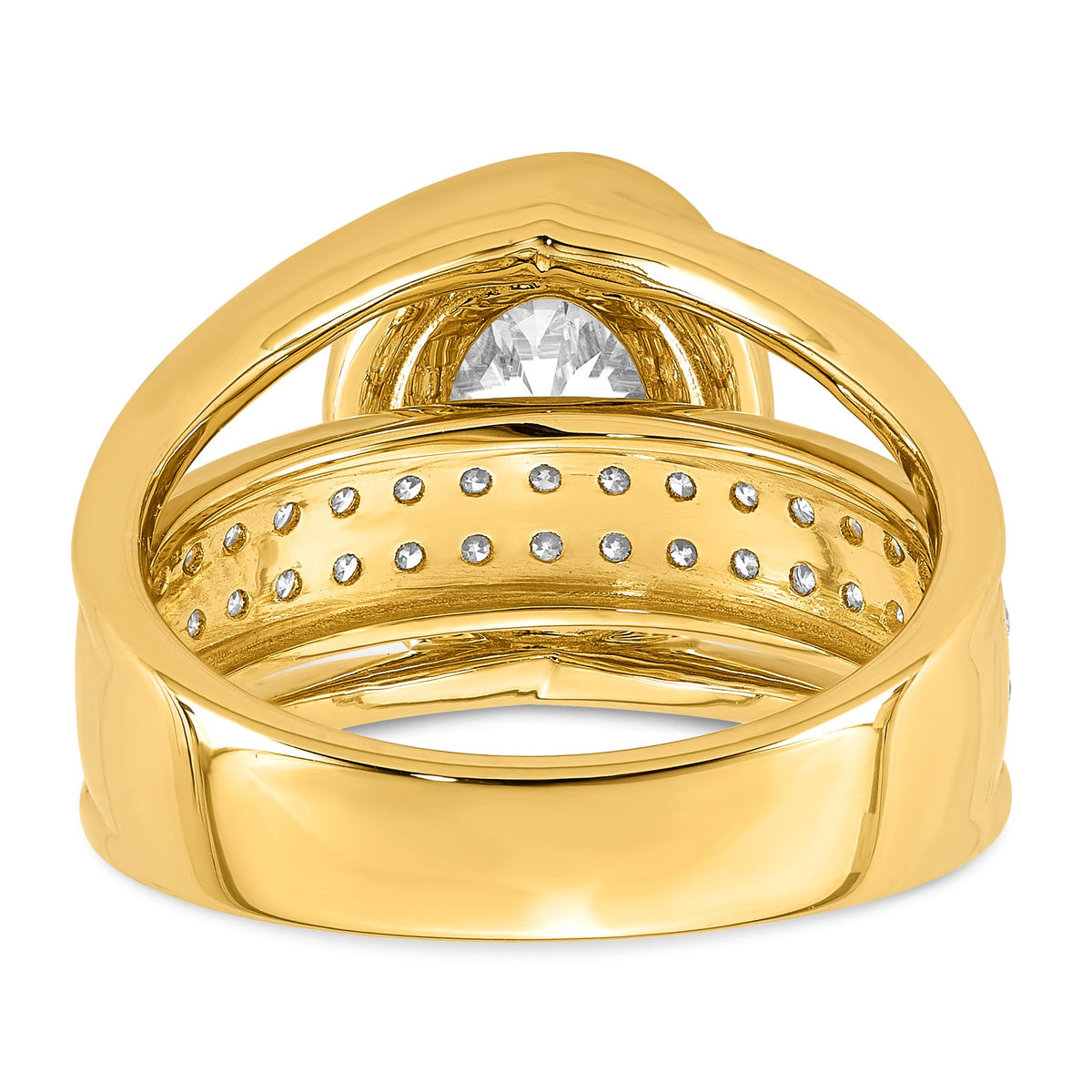 Oval Center Lab-Grown Diamond Ring in 14K Yellow Gold (3.01 ct. tw.), Size 7 - Sophia Jewelers
