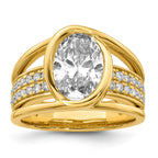 Oval Center Lab-Grown Diamond Ring in 14K Yellow Gold (3.01 ct. tw.), Size 7 - Sophia Jewelers