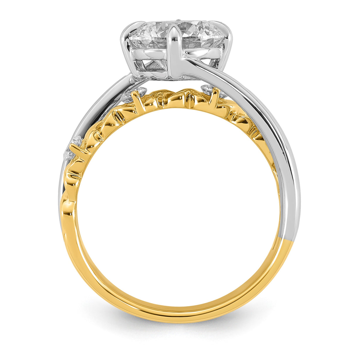Round Center Lab-Grown Diamond Ring in 14K Two-Tone Gold (2.26 ct. tw.), Size 7 - Sophia Jewelers