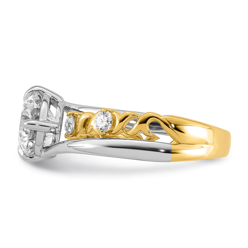 Round Center Lab-Grown Diamond Ring in 14K Two-Tone Gold (2.26 ct. tw.), Size 7 - Sophia Jewelers