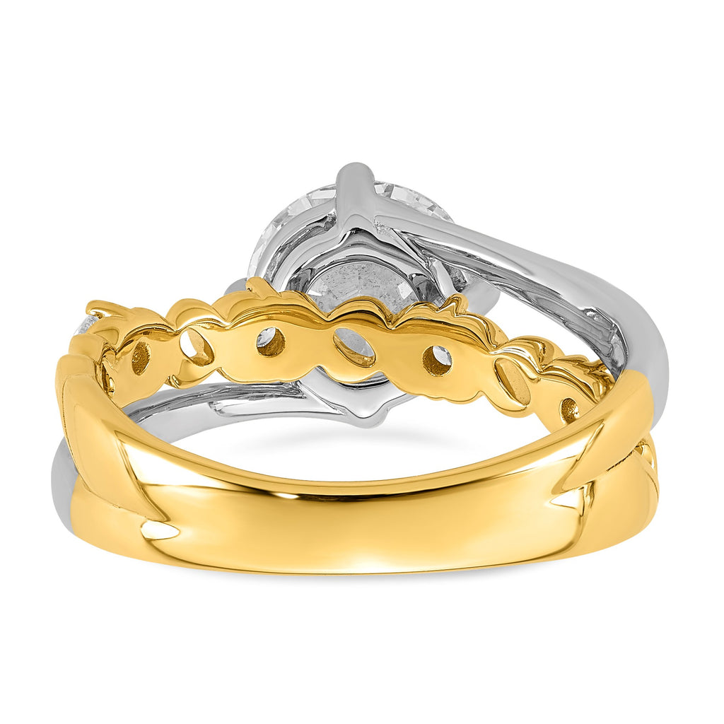 Round Center Lab-Grown Diamond Ring in 14K Two-Tone Gold (2.26 ct. tw.), Size 7 - Sophia Jewelers