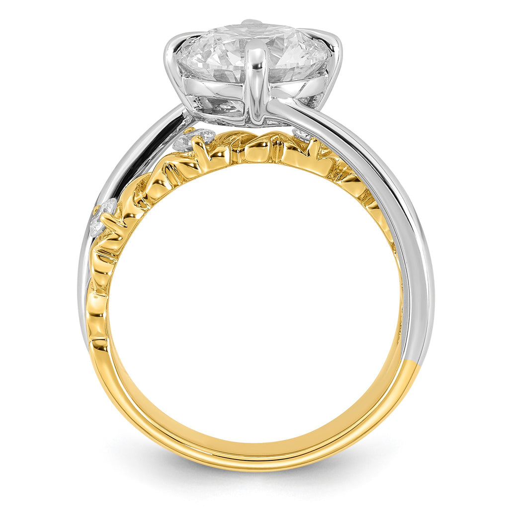 Round Center Lab-Grown Diamond Ring in 14K Two-Tone Gold (2.78 ct. tw.), Size 7 - Sophia Jewelers