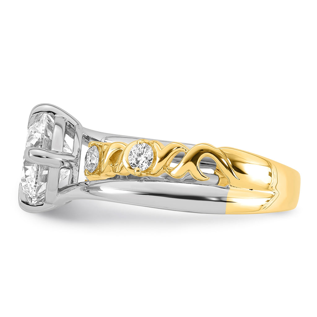 Round Center Lab-Grown Diamond Ring in 14K Two-Tone Gold (2.78 ct. tw.), Size 7 - Sophia Jewelers