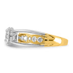 Round Center Lab-Grown Diamond Ring in 14K Two-Tone Gold (1.97 ct. tw.), Size 7 - Sophia Jewelers