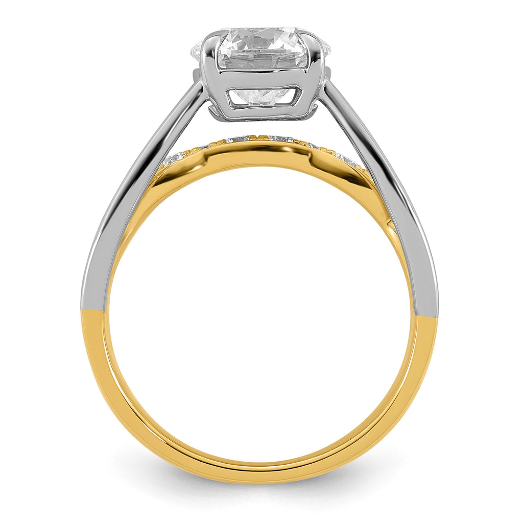 Round Center Lab-Grown Diamond Ring in 14K Two-Tone Gold (2.49 ct. tw.), Size 7 - Sophia Jewelers
