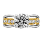 Round Center Lab-Grown Diamond Ring in 14K Two-Tone Gold (2.49 ct. tw.), Size 7 - Sophia Jewelers