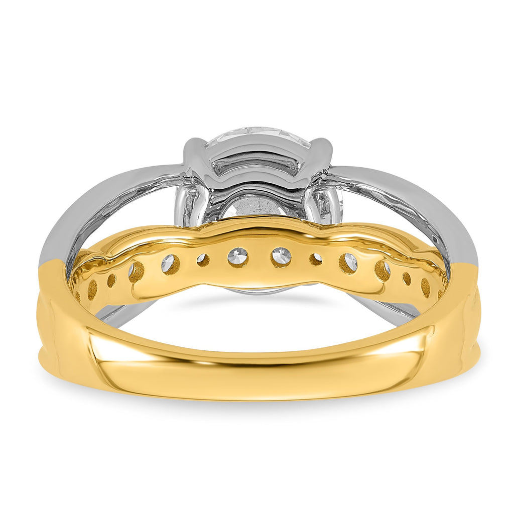 Round Center Lab-Grown Diamond Ring in 14K Two-Tone Gold (2.49 ct. tw.), Size 7 - Sophia Jewelers