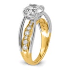 Round Center Lab-Grown Diamond Ring in 14K Two-Tone Gold (2.49 ct. tw.), Size 7 - Sophia Jewelers