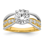 Round Center Lab-Grown Diamond Ring in 14K Two-Tone Gold (2.49 ct. tw.), Size 7 - Sophia Jewelers