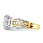 Oval Center Lab-Grown Diamond Ring in 14K Two-Tone Gold (3.15 ct. tw.), Size 7 - Sophia Jewelers