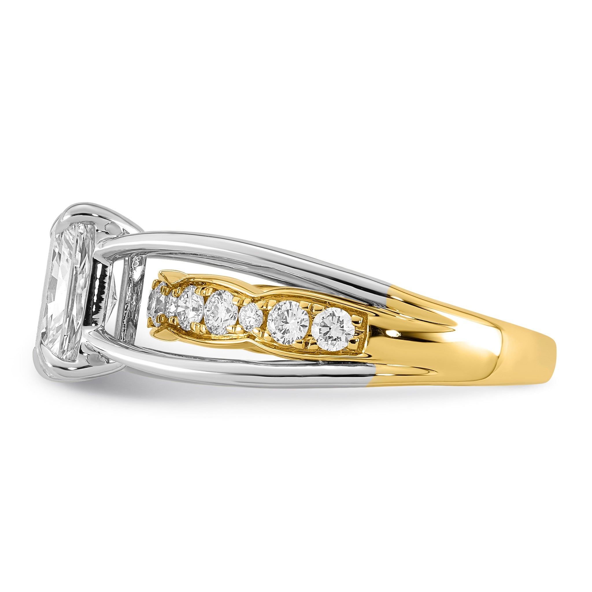 Emerald-Cut Lab-Grown Diamond Ring in 14K Two-Tone Gold (1.96 ct. tw.), Size 7 Secondary image